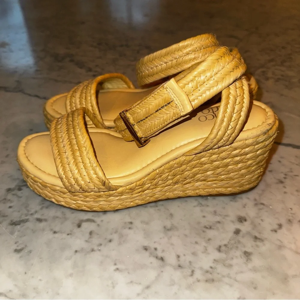 Franco Sarto Pina Espadrille Wedge Sandals Natural Tan 8